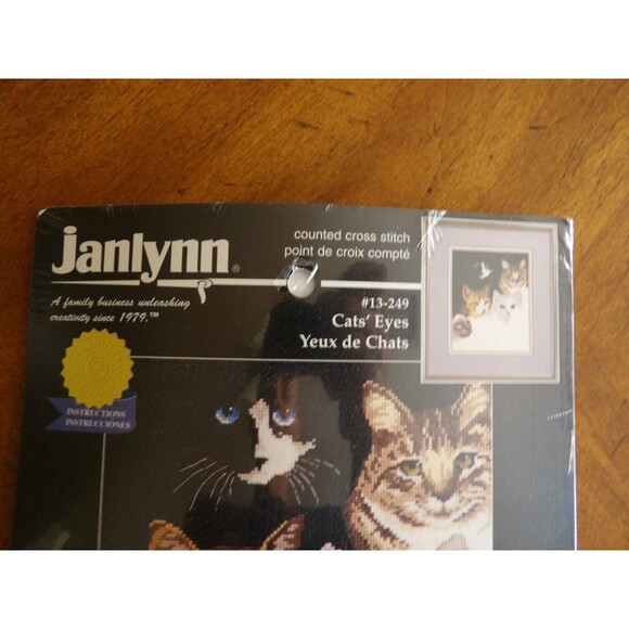 Vtg 1998 Cats' Eye Janlynn Counted Cross Stitch Kit #13-249 New Kitten Kitty USA - Picture 3 of 8